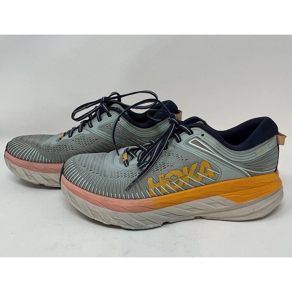 Hoka One One Bondi 7 Blue Haze/Black Iris Womens Size 8.5 (Read)